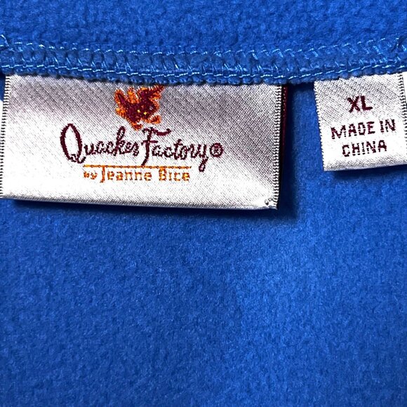 Quacker Factory XL Blue Fleece Pullover Rhinestone Snowflake Design Quarter Zip - Picture 6 of 12